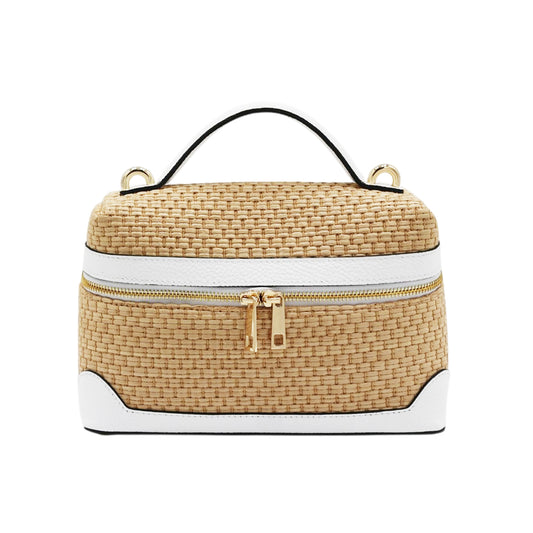 11034 - Raffia/Leather Bags