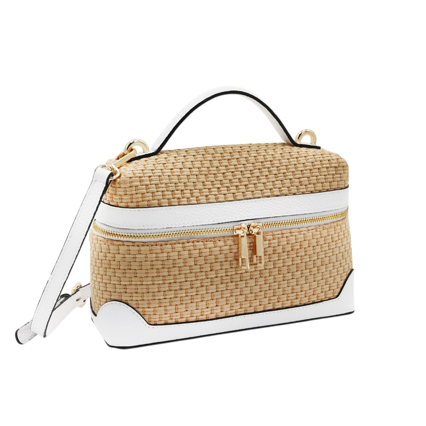 11034 - Raffia/Leather Bags