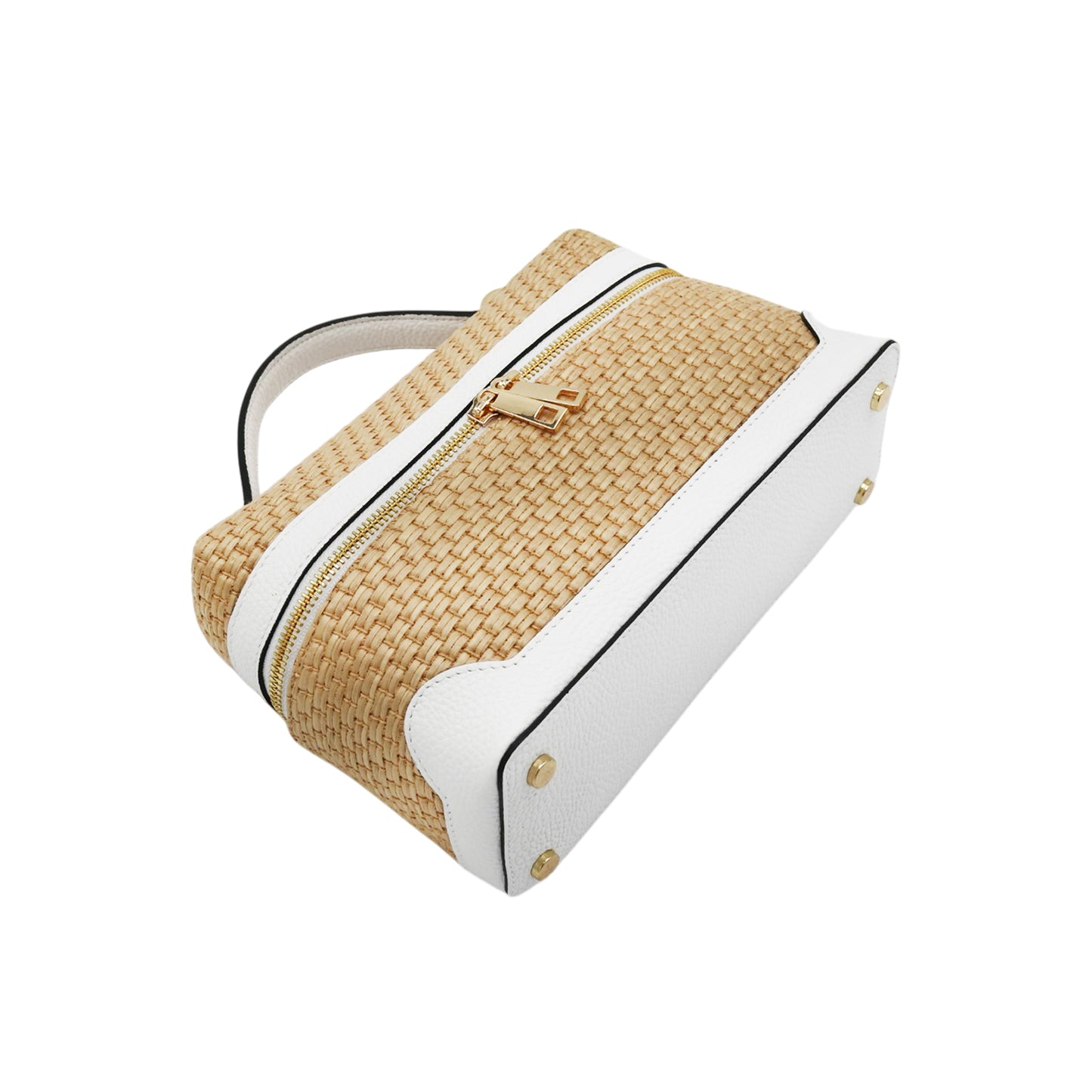 11034 - Raffia/Leather Bags