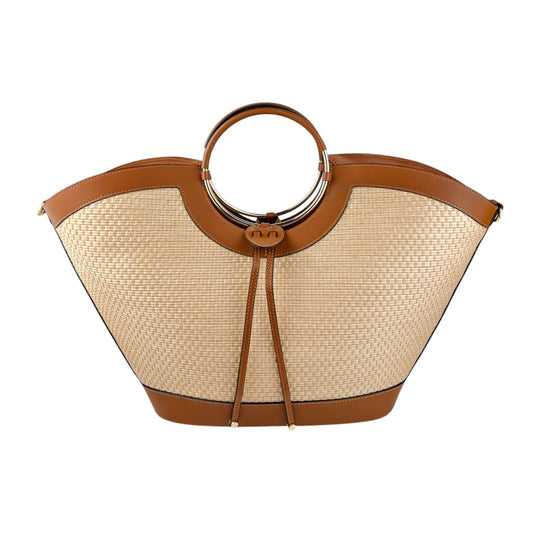 11028 - Borsa in Rafia/Pelle