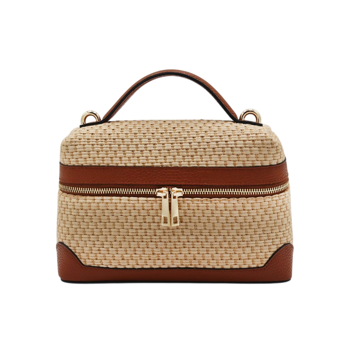 11034 - Raffia/Leather Bags