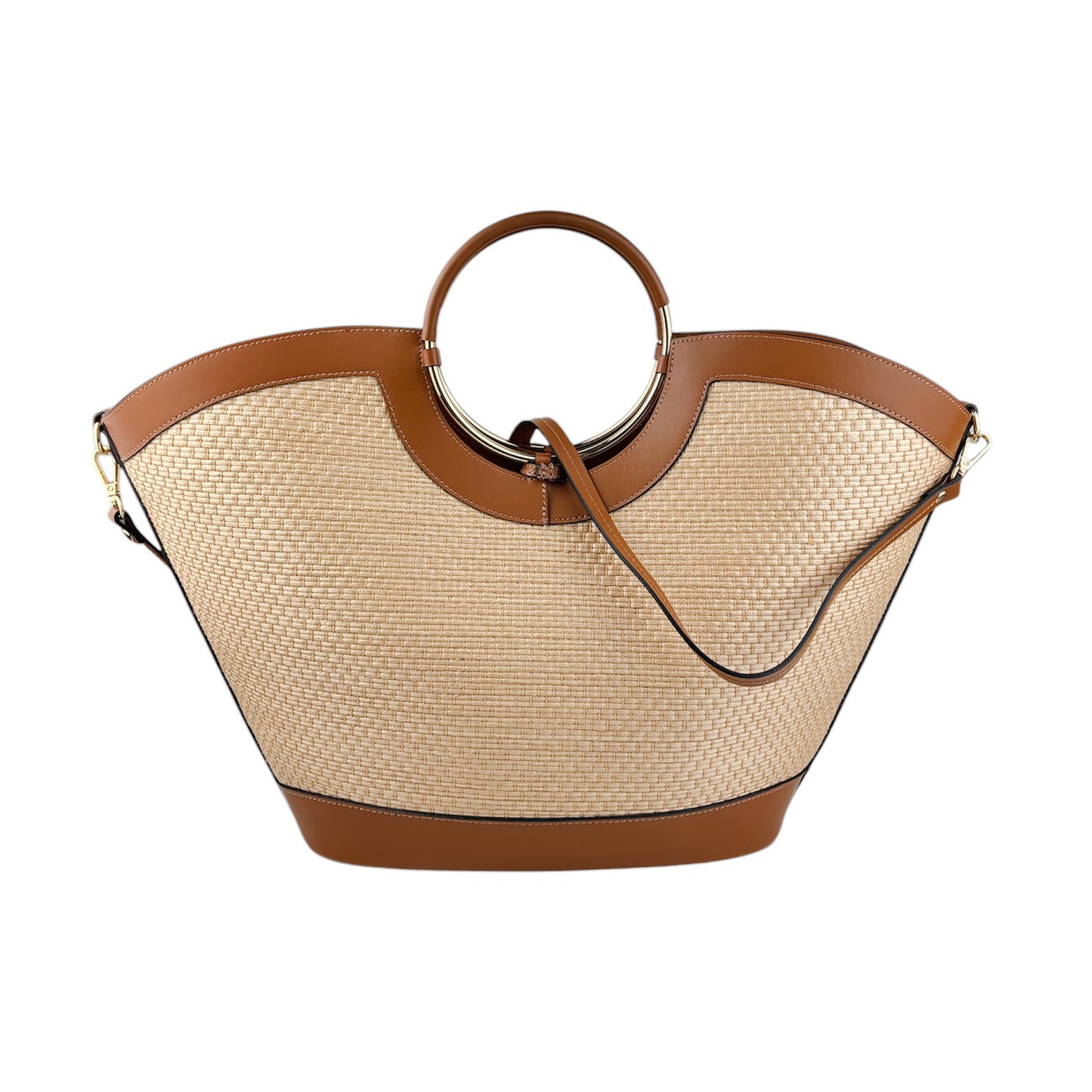 11028 - Raffia/Leather Bag