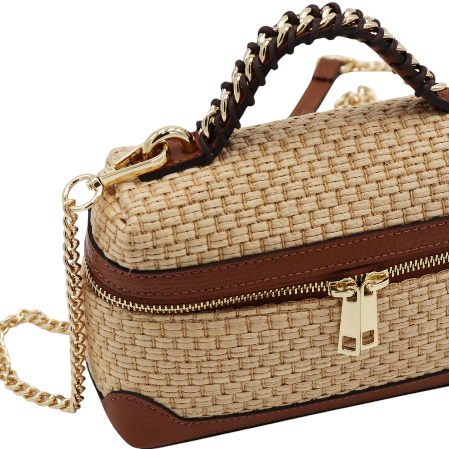 11036 - Raffia/Leather Bags